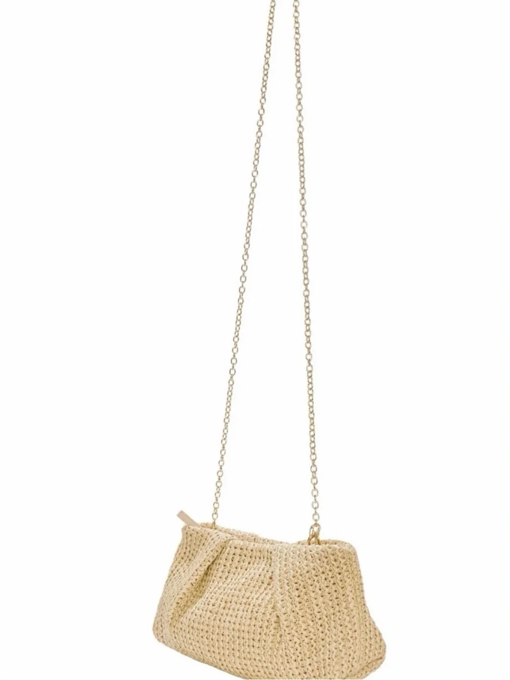 Capittana Woven Straw clutch Chain-Handle Shoulder Bag in Beige NWT